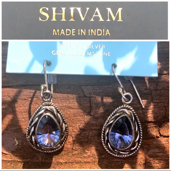 Shivam Blue Mystic Quartz 925 SS Earrings